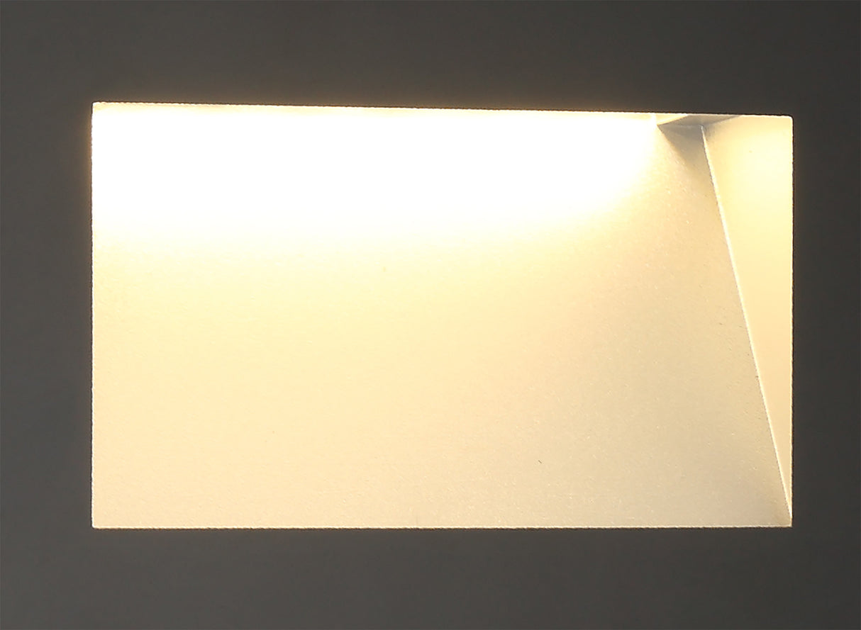KAV8287 Kaveh Rectangle Recessed Glass Wall Lamp 3.3W LED IP65 Outdoor in a Black Finish
