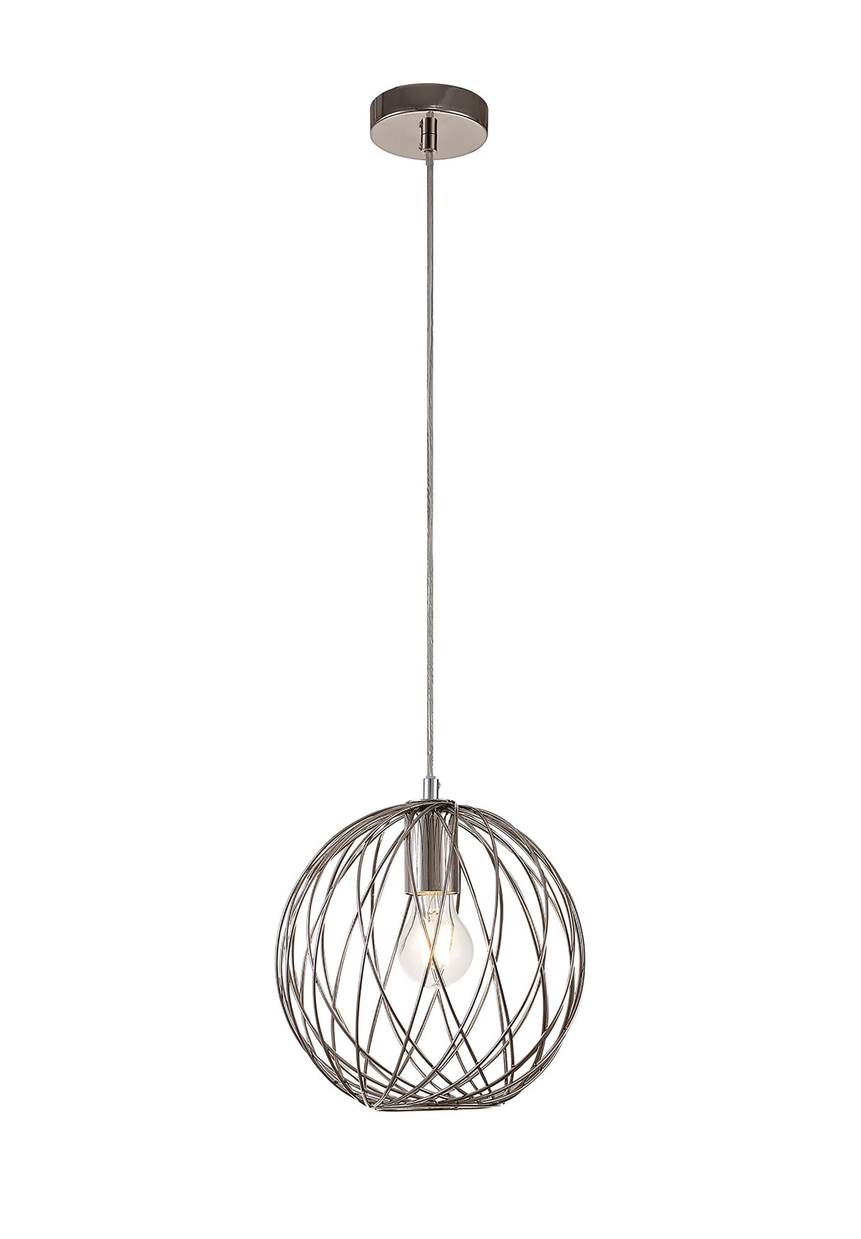 LAR7317 Laranag Sphere Pendant 1 Light in a Polished Nickel Finish
