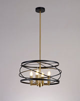 LIE1017 Liesma Pendant 4 Light in a Black/Satin Gold Finish