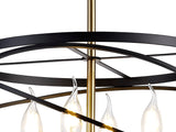 LIE1017 Liesma Pendant 4 Light in a Black/Satin Gold Finish