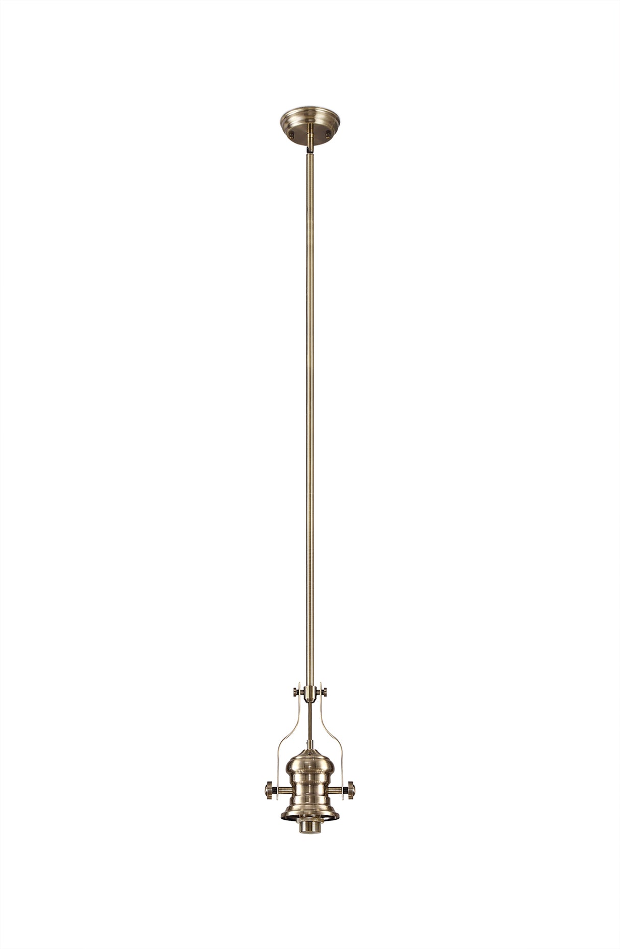 LOU1218 Louis Pendant 1 Light in a Antique Brass Finish