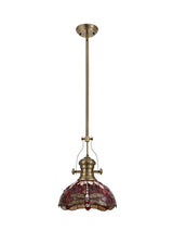 LOU1218 Louis Pendant 1 Light in a Antique Brass Finish