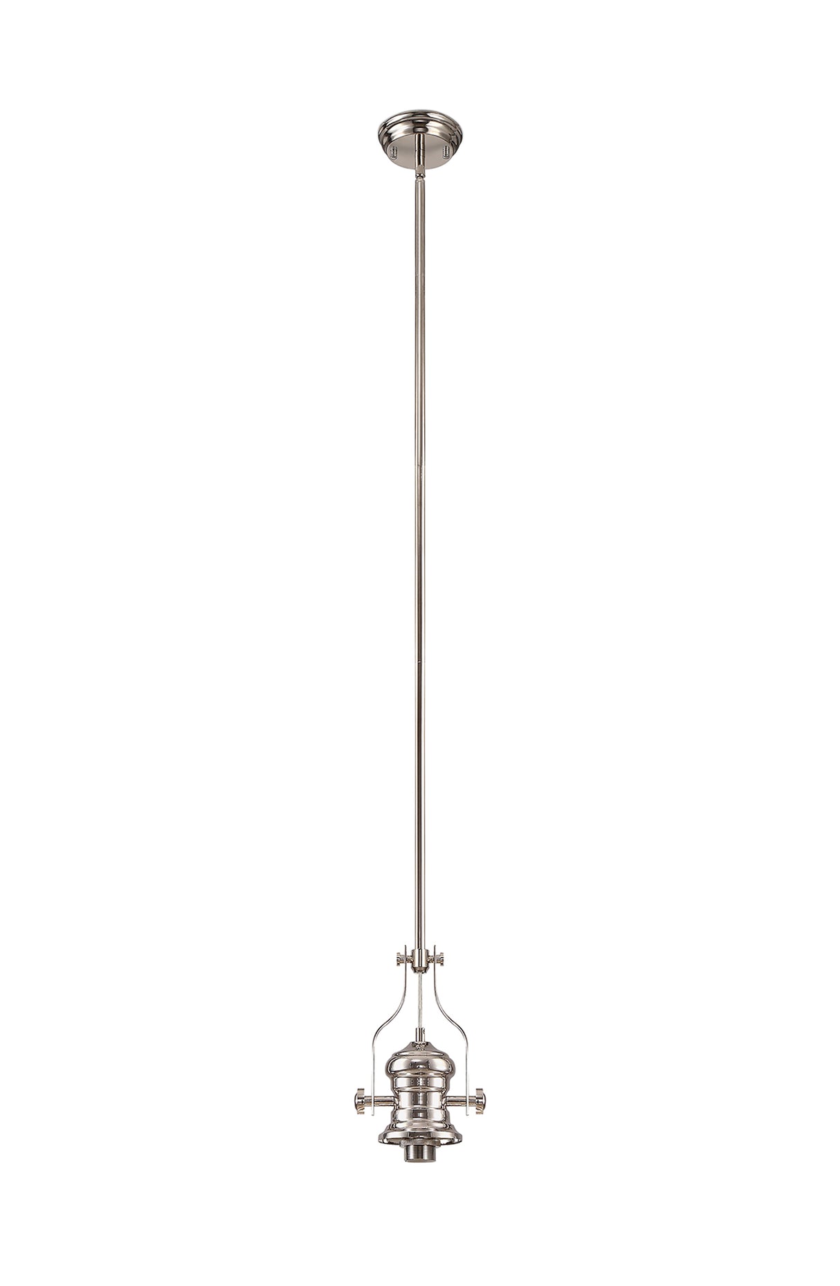 LOU2218 Louis Pendant 1 Light in a Polished Nickel Finish