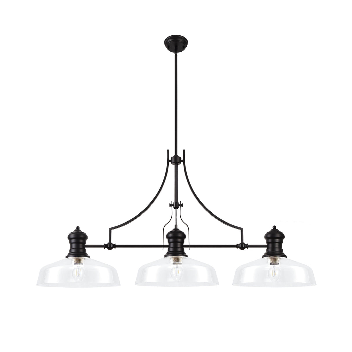 LOU7508 Louis Flat Round 38cm Glass Lampshade in a Clear Finish