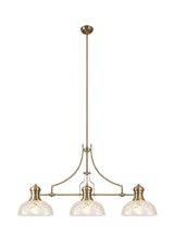 LOU9508 Louis Flat Round 30cm Patterned Glass Lampshade in a Clear Finish