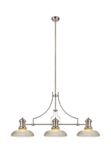 LOU4218 Louis Pendant 3 Light in a Polished Nickel Finish