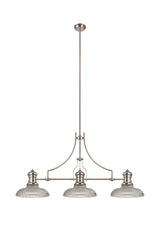 LOU4218 Louis Pendant 3 Light in a Polished Nickel Finish