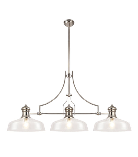 LOU7508 Louis Flat Round 38cm Glass Lampshade in a Clear Finish
