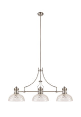 LOU9508 Louis Flat Round 30cm Patterned Glass Lampshade in a Clear Finish