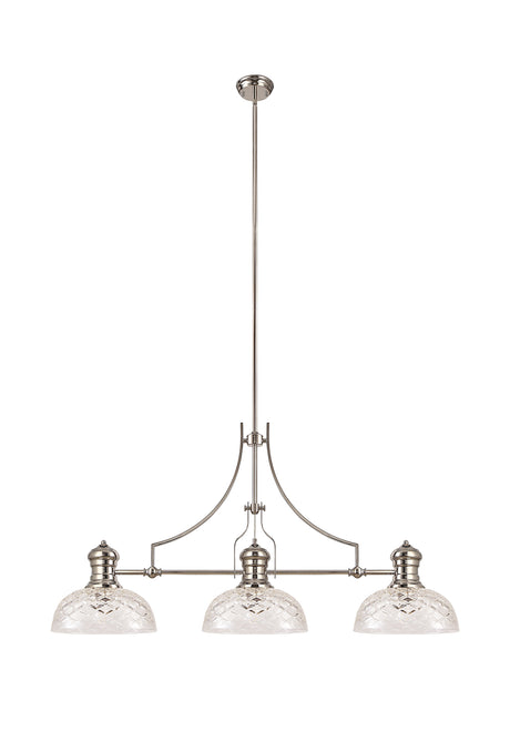 LOU9508 Louis Flat Round 30cm Patterned Glass Lampshade in a Clear Finish