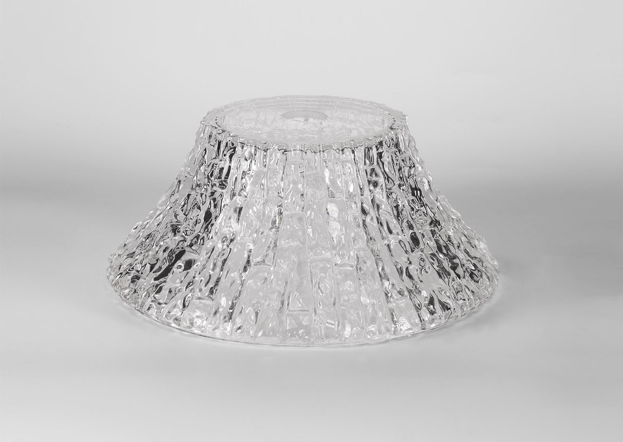 LOU8508 Louis Round 38cm Patterned Glass Lampshade in a Clear Finish