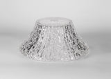 LOU8508 Louis Round 38cm Patterned Glass Lampshade in a Clear Finish