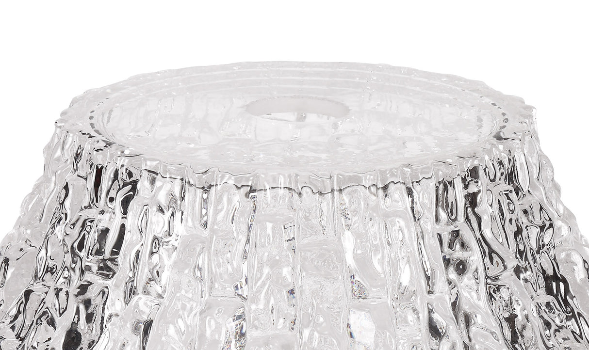 LOU8508 Louis Round 38cm Patterned Glass Lampshade in a Clear Finish