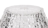 LOU8508 Louis Round 38cm Patterned Glass Lampshade in a Clear Finish