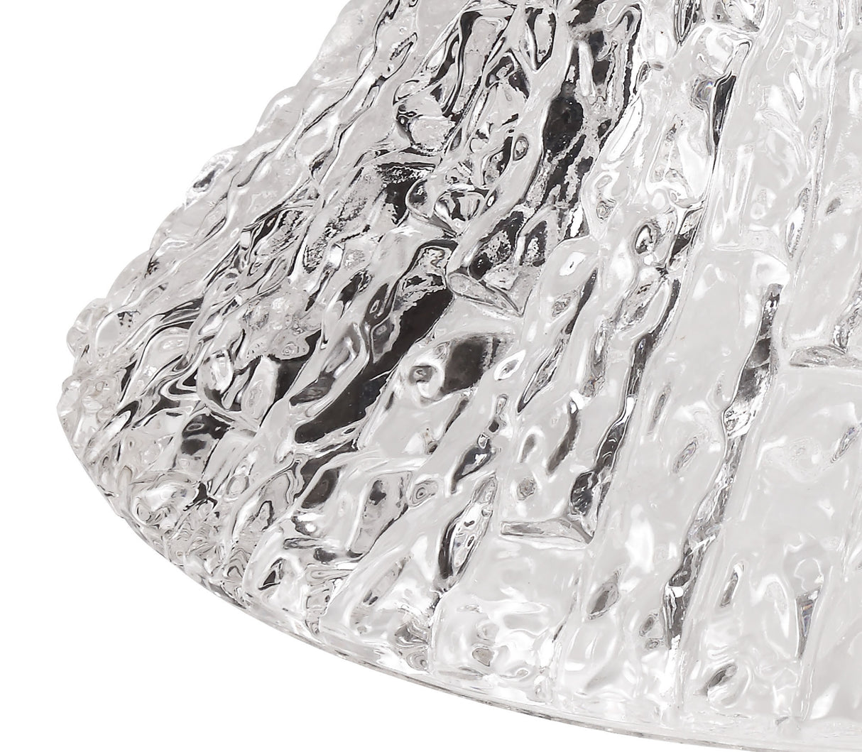 LOU8508 Louis Round 38cm Patterned Glass Lampshade in a Clear Finish