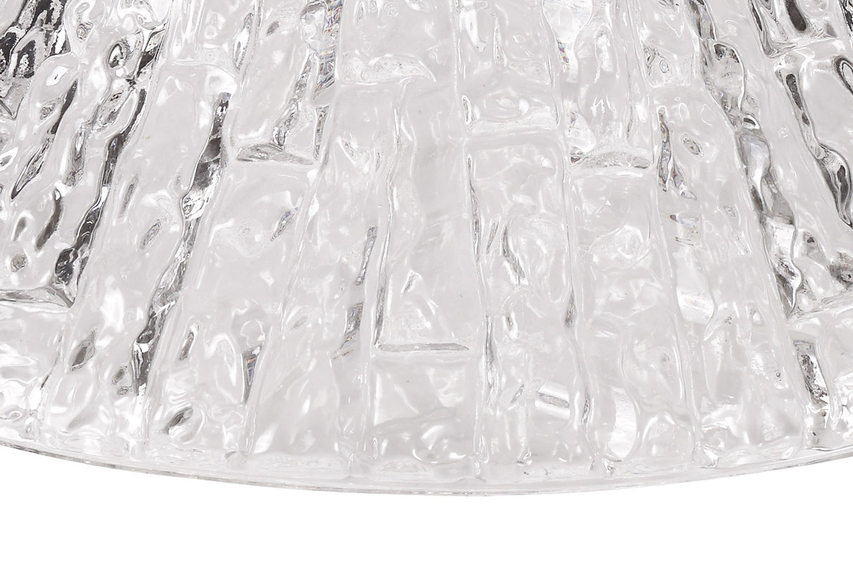 LOU8508 Louis Round 38cm Patterned Glass Lampshade in a Clear Finish