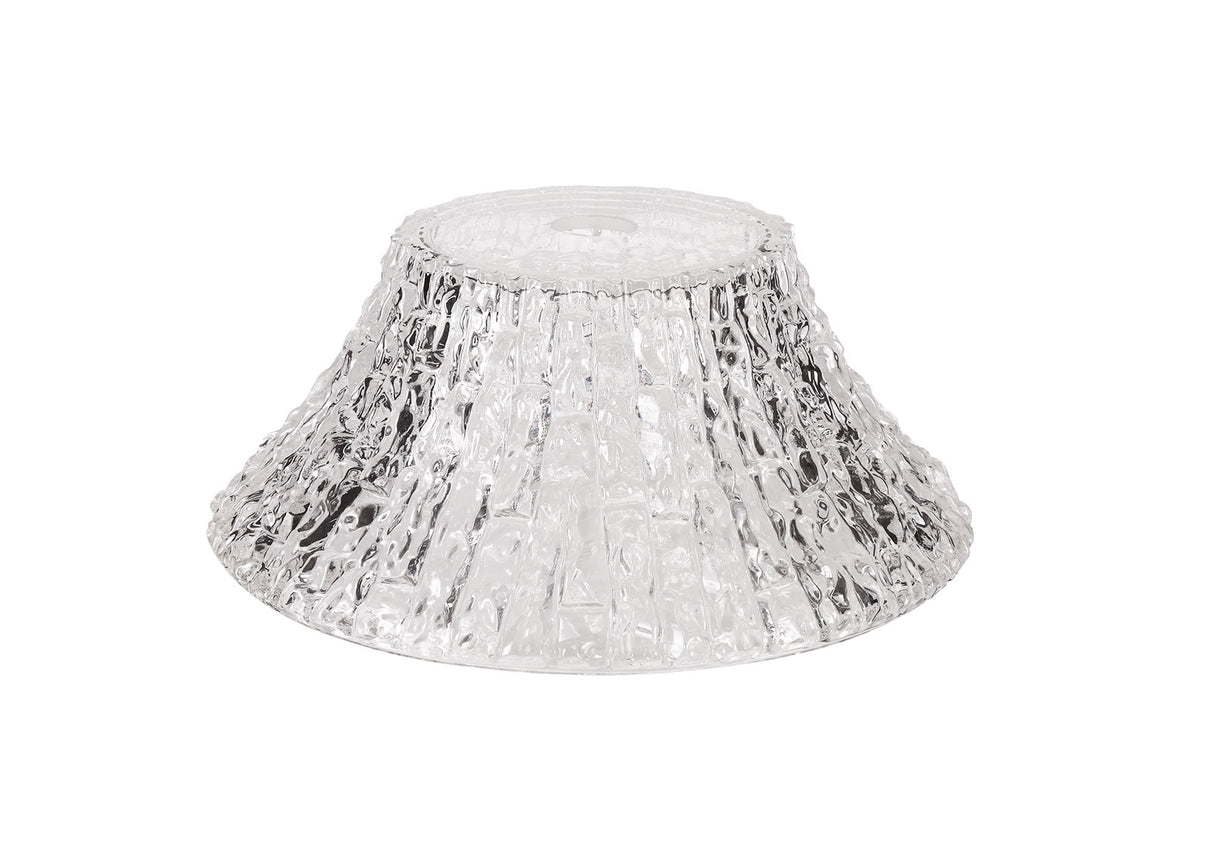 LOU8508 Louis Round 38cm Patterned Glass Lampshade in a Clear Finish