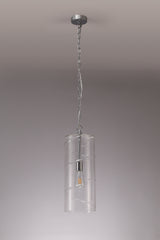 LUD8657 Ludo Pendant 1 LIght in a Chrome/Clear Finish