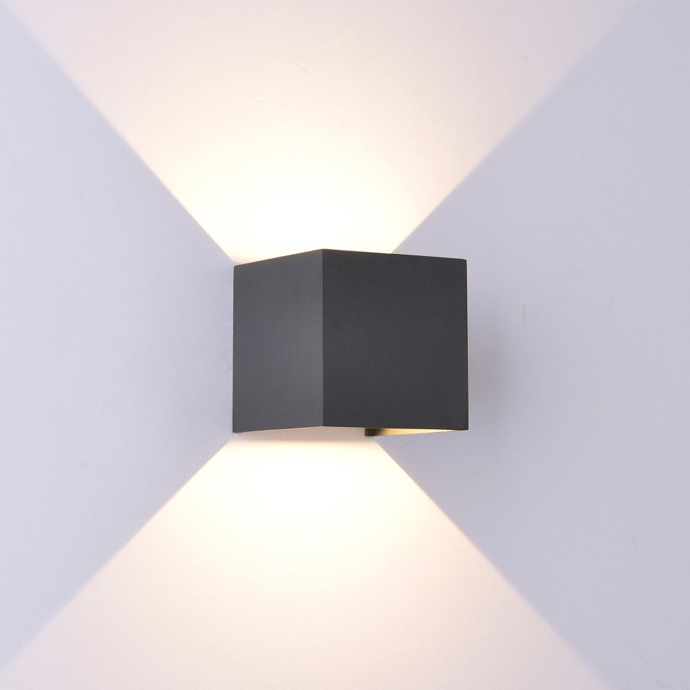 Hillano Urban Chion CHI1010 6w 2 Light Anthracite Grey Up Down Wall Light IP65 3000k