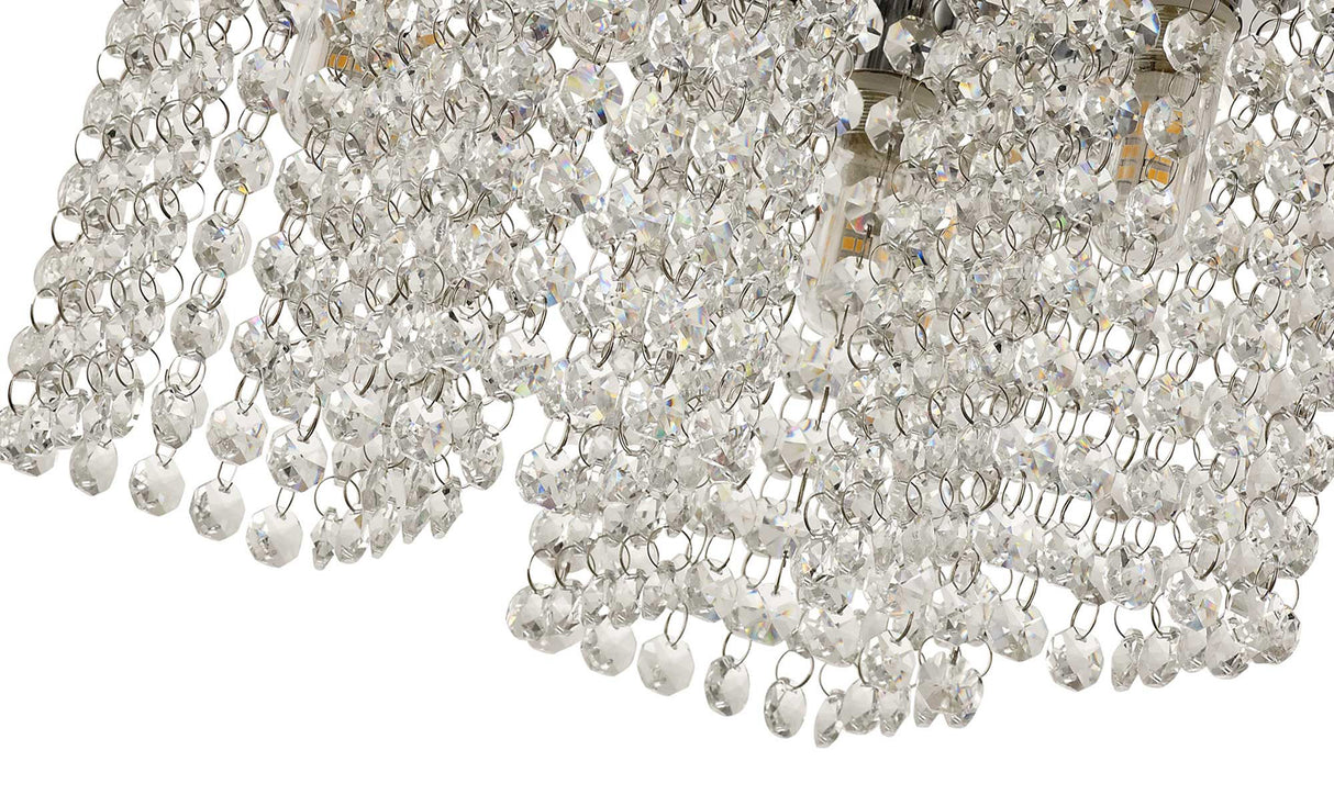 MAT4507 Matar Ceiling 4 Light in a Polished Chrome Finish and Clear Crystal, Suitable for Bathrooms