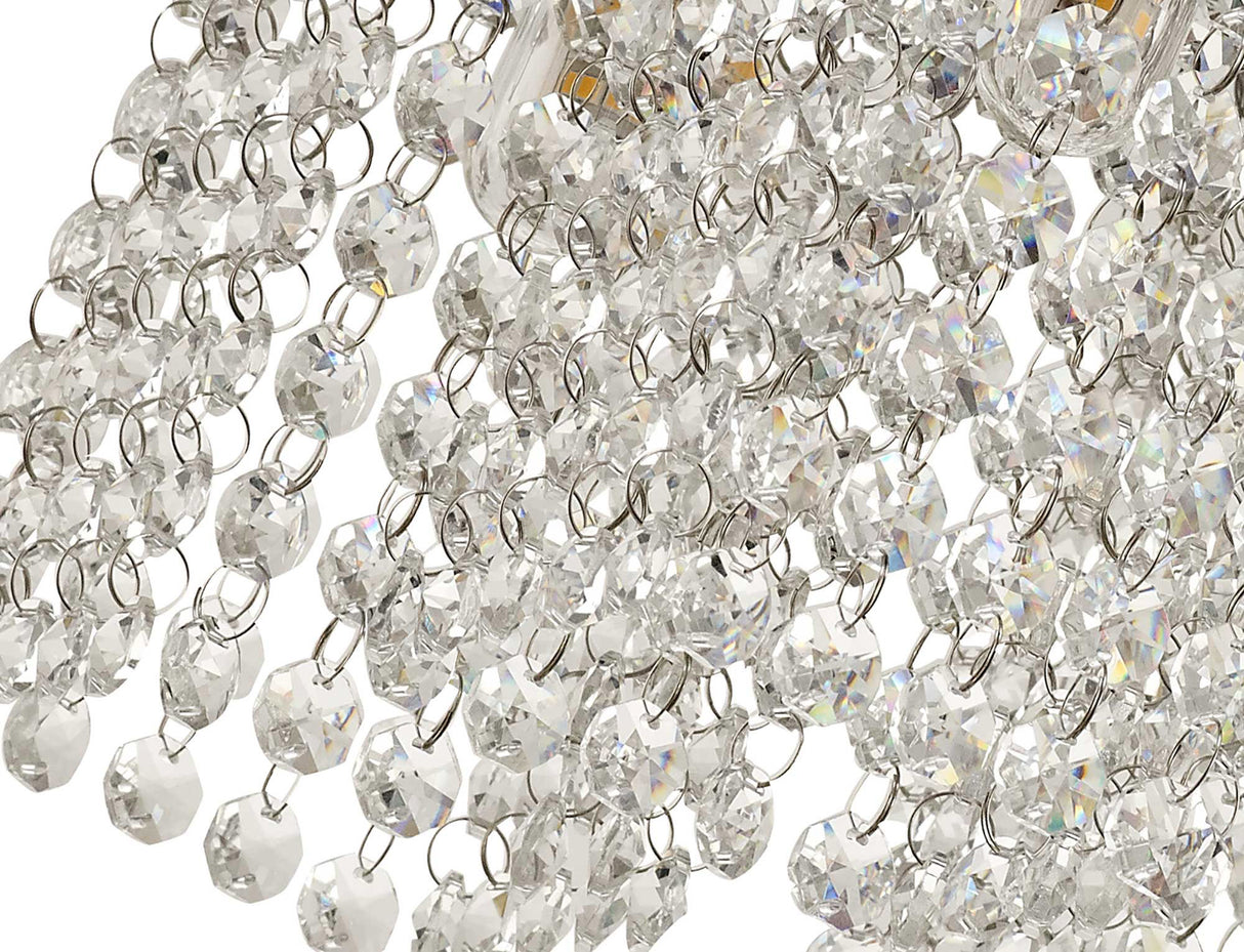 MAT4507 Matar Ceiling 4 Light in a Polished Chrome Finish and Clear Crystal, Suitable for Bathrooms