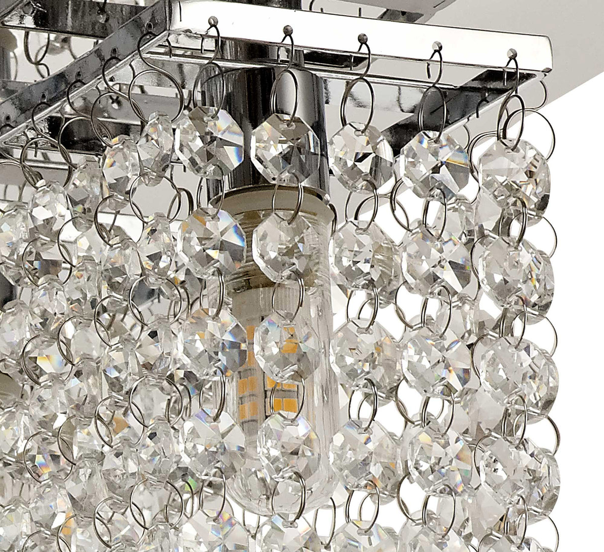 MAT4507 Matar Ceiling 4 Light in a Polished Chrome Finish and Clear Crystal, Suitable for Bathrooms