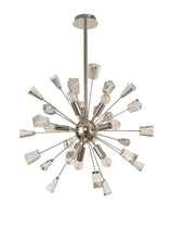 NUN2937 Nunki Pendant 9 Light in a Polished Nickel Finish and Clear Crystal