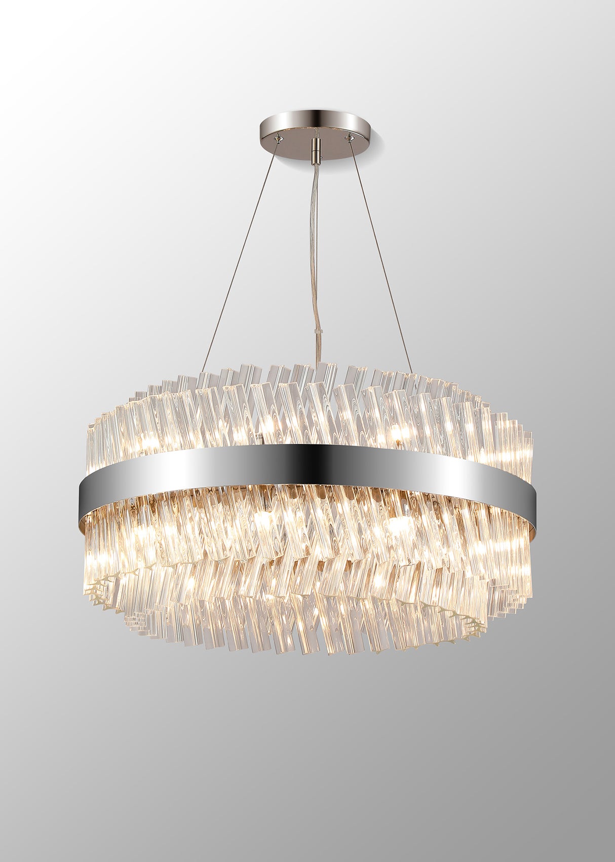 ORI0059PN_CL Orion 18 Light Ceiling Pendant Polished Nickel_Clear