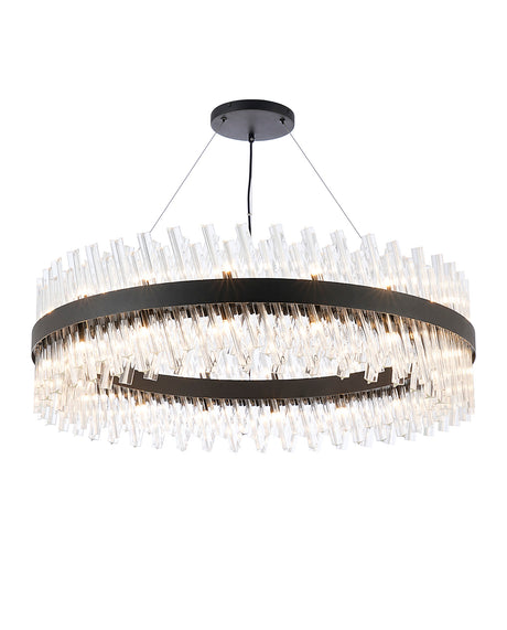 ORI4059BL_CL Orion 32 Light Ceiling Pendant Satin Black_Clear