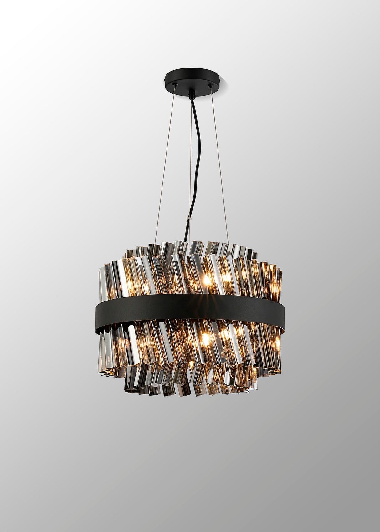 ORI8949BL_SM Orion 10 Light Ceiling Pendant Satin Black_Smoked