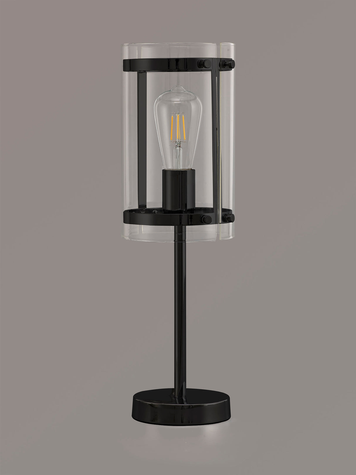 PRO0718 Propus 48.5cm Table Lamp 1 Light in a Matt Black/Clear Finish