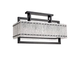 SAR5867 Sarin Medium Linear Pendant 8 Light (15.5kg) in a Matt Black/Crystal Sand Artistic Finish