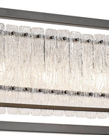 SAR6867 Sarin Large Linear Pendant 12 Light (20.2kg) in a Matt Black/Crystal Sand Artistic Finish