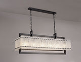 SAR6867 Sarin Large Linear Pendant 12 Light (20.2kg) in a Matt Black/Crystal Sand Artistic Finish