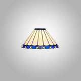 UKL9427 Uklun 30cm Non-Electric Shade in a Blue/Cream/Black/Clear Finish and Clear Crystal