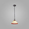 UKL6427 Uklun 30cm Non-Electric Shade in a Red/Cream/Black/Clear Finish and Clear Crystal