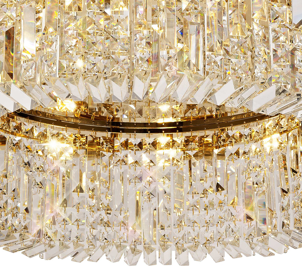 ZOS5187 Zosma Large Ceiling 12 Light (21kg) in a Gold Finish and Clear Crystal